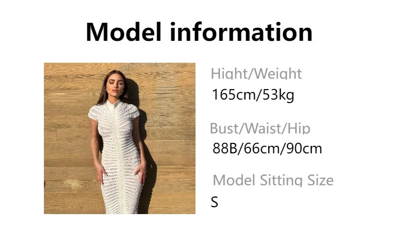 Sexy Bodycon Long Dress Women 2025 Summer Slim Fashion Short Sleeve Bandage Maxi Party Dresses Woman Skirt Elegant Vestidos