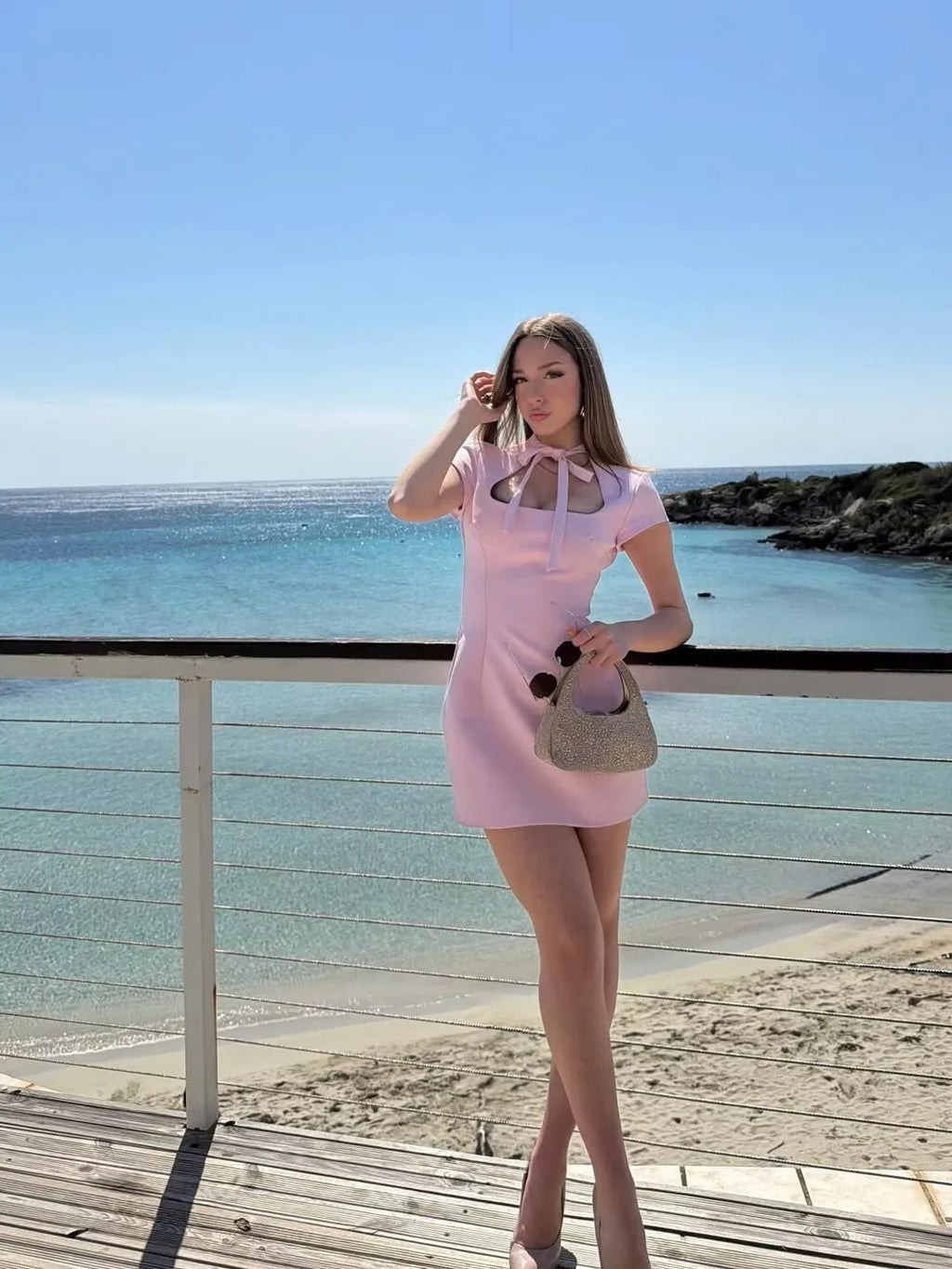 VANIA POLKA DOT TIE MINI DRESS