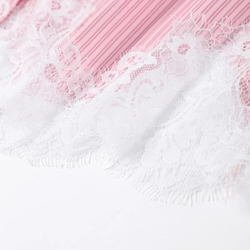 Beach Shirts Shorts Outfits Women Lapel Single Breasted Long Sleeves Lace Patchwork Sets Female 2026 Spring Summer Holiday Sets