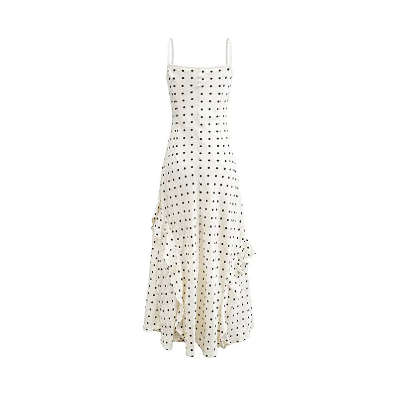 ADELISIA POLKA DOT RUFFLE DRESS