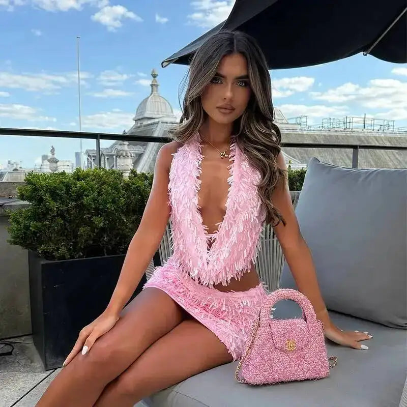 Avrilyaan Colorful Diamond Pattern Sequin Slit Sexy Dress Women 2025 Elegant Party Dress Backless Mini Summer Dress Vestidos
