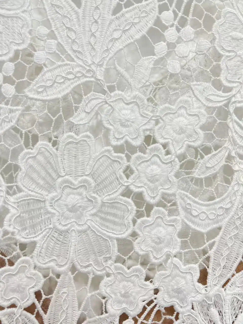 Fashion White Water-soluble Lace Fishtail Dress Women Elegant Temperament Turn-down Collar Slim Single-breasted Robe With Belt