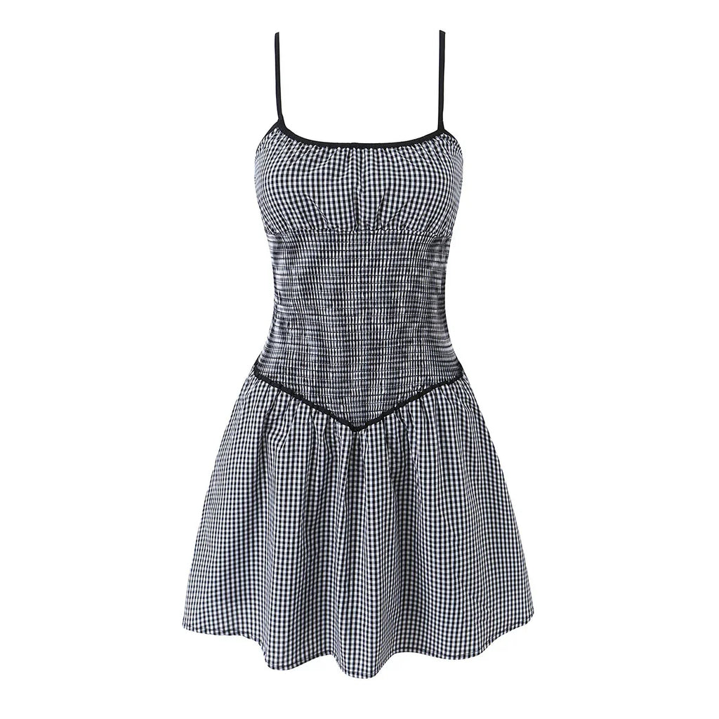 LAVANI PLAID MINI DRESS