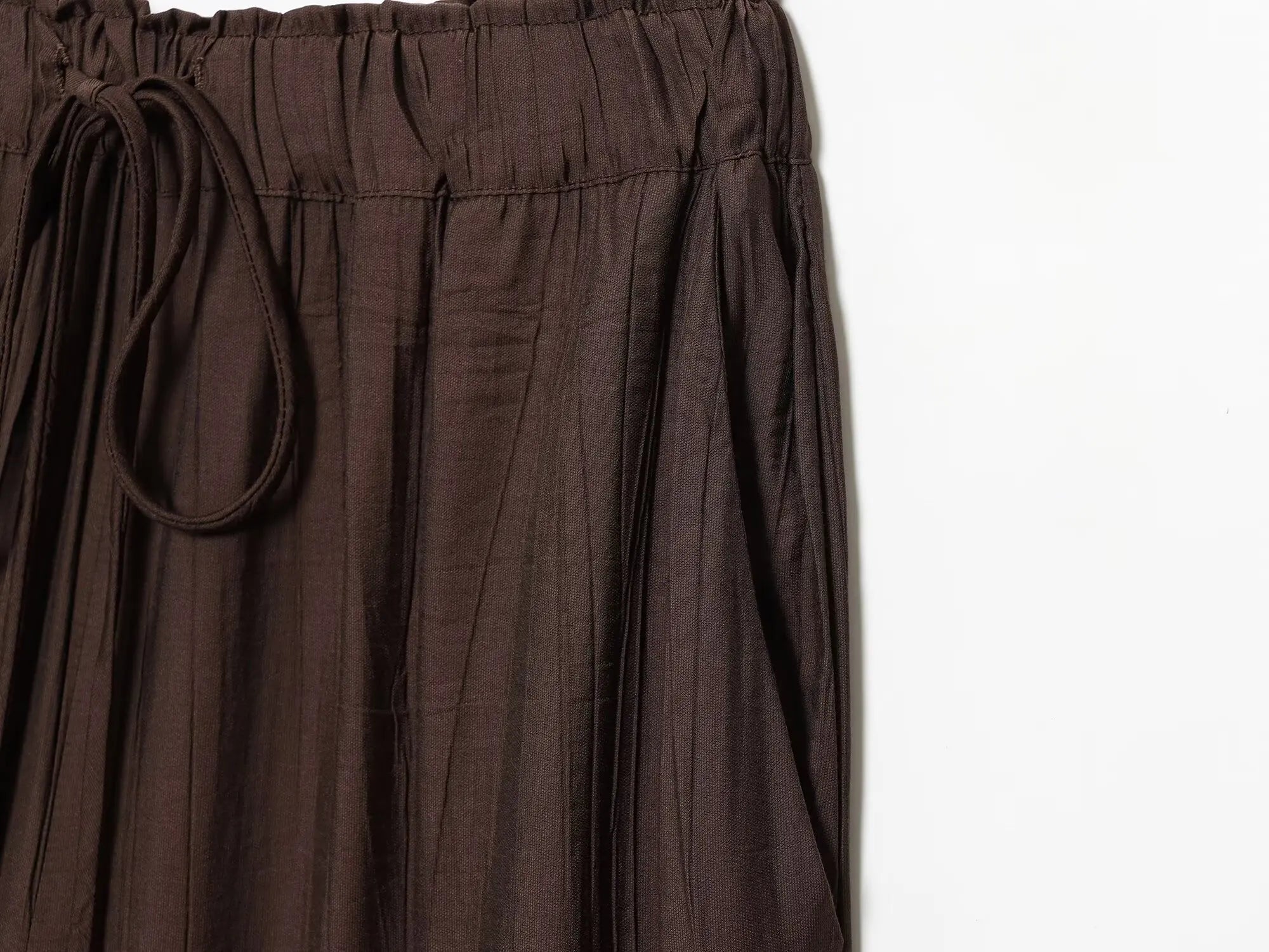 YENKYE Drawstring Elastic High Waist Brown Wide Leg Pants For Women Casual Loose Trousers pantalones de mujer