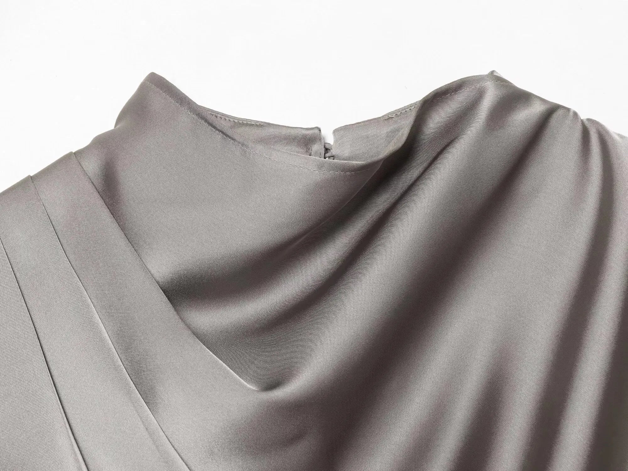 YENKYE New 2026 Women Shawl Design Satin Blouse Long Sleeve Spring High Street Elegant Tops