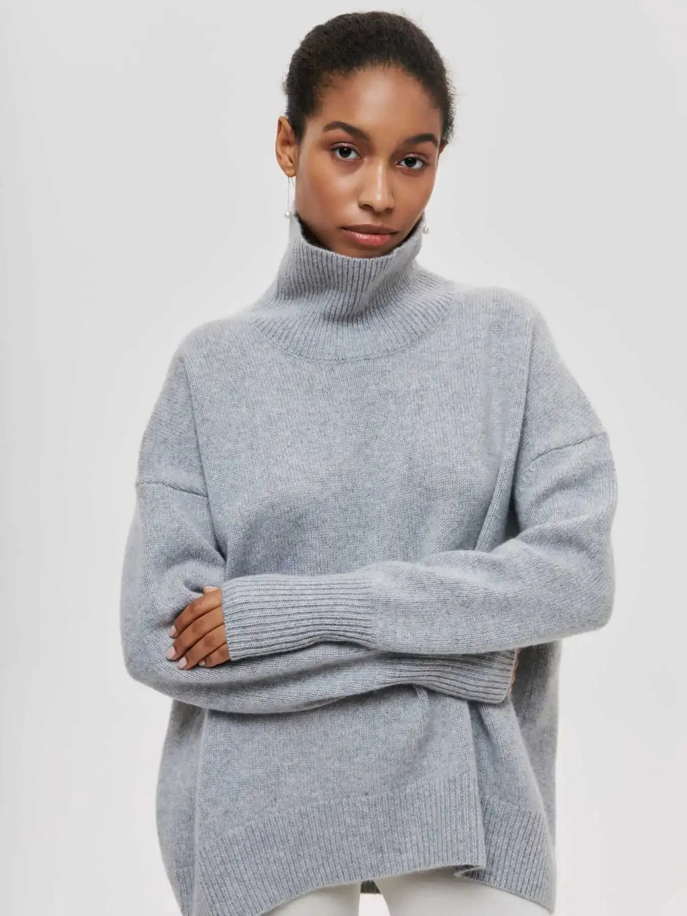 2025 Autumn Women Turtleneck Sweater Oversized Elegant Thick Pullover Black Knitted Spring Female Jumper Long Sleeve Sweaters