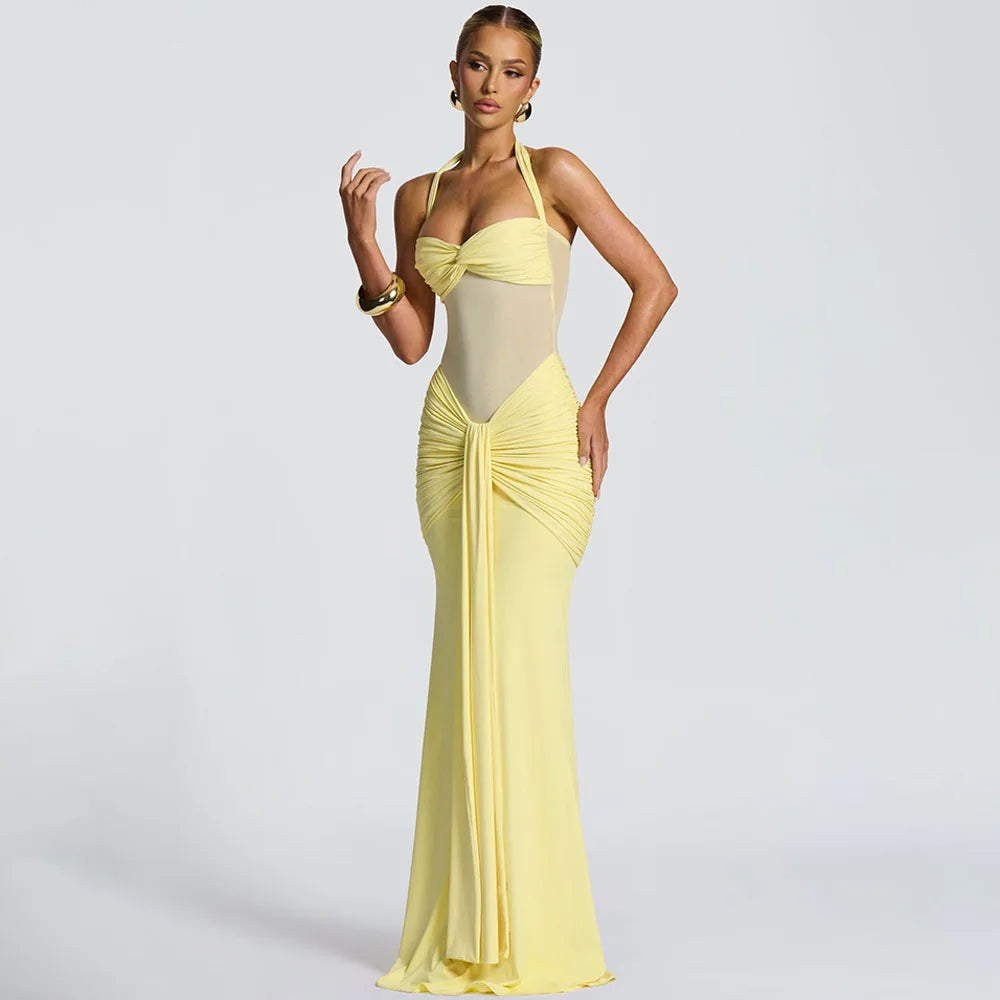 RUCHED MAXI DRESS