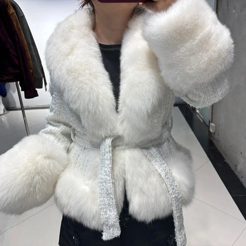 ANNA TWEED FOX FUR COAT