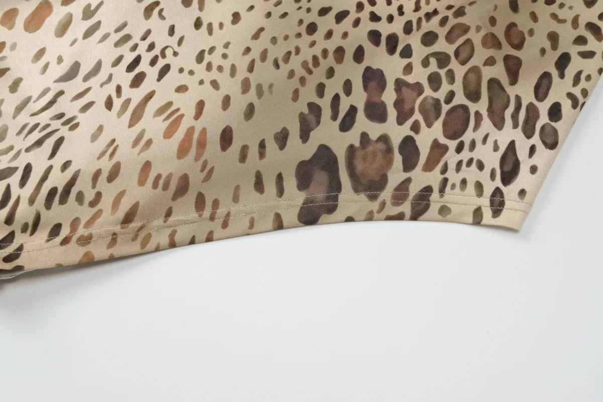 Cryptographic Fashion Halter Leopard Sexy Backless Maxi Dress Women Club Outfits Bandage Embellished Long Dresses Robe Clothes