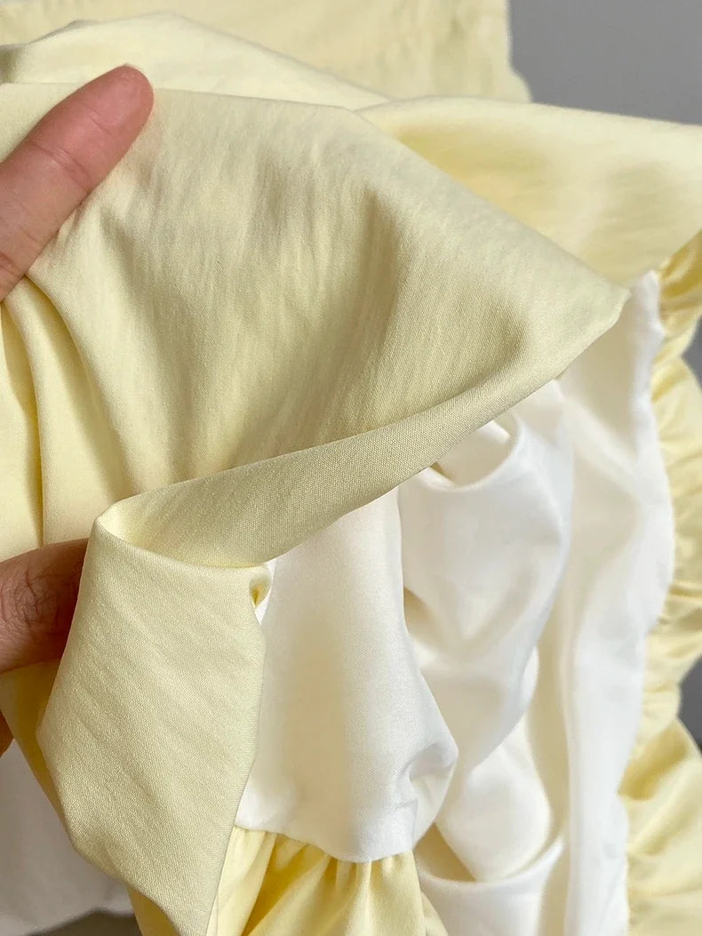 Ruffle Peplum Tube Cami Top: Waist-Cinching Sleeveless Crop Top Korean Style Chic Summer 2025 Bandeau For Petite Girl