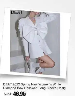 DEAT Fashion Women's Blazer New Fashion Notched Lace Patchwork Long Sleeve Contrast Suit Jackets Female Spring 2025 17A1298
