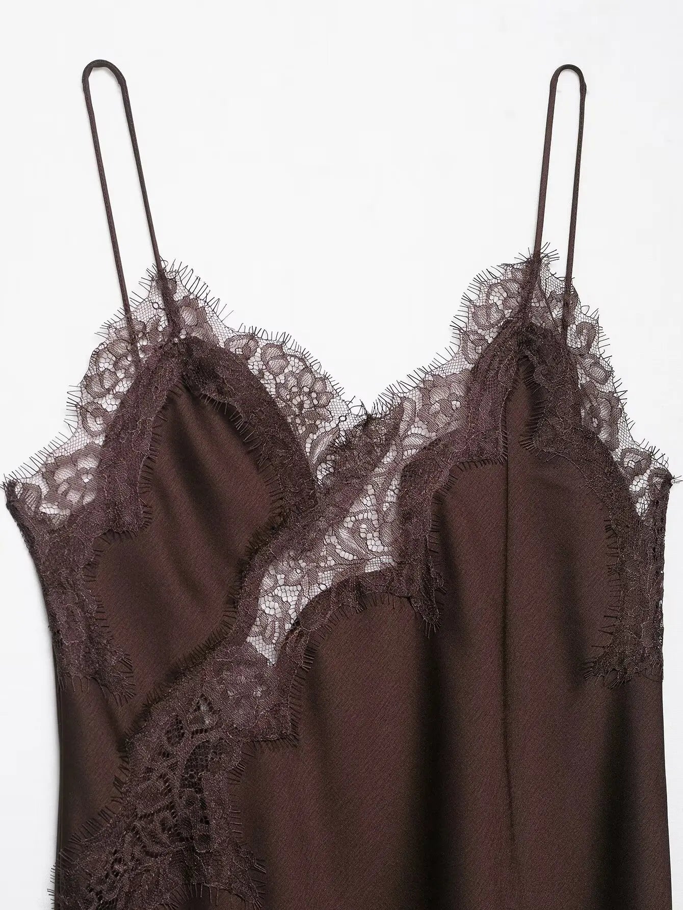 AMAIA LACE SATIN DRESS