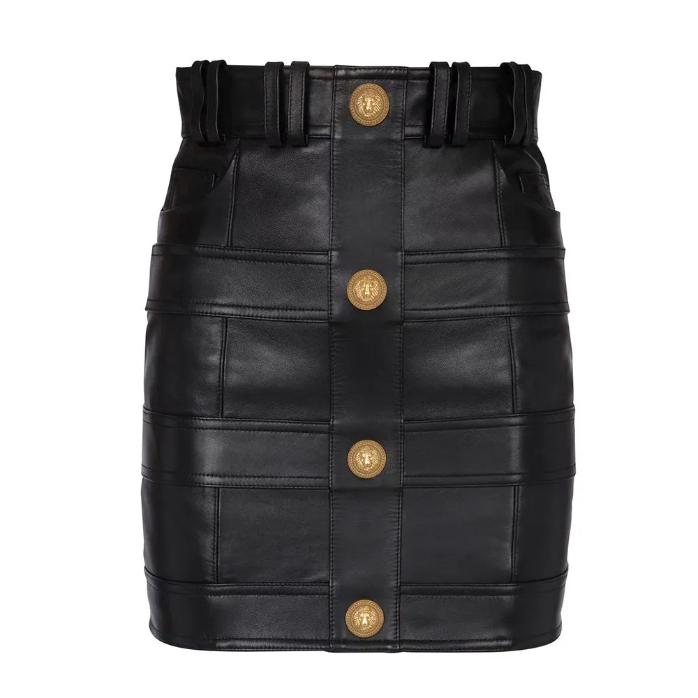 CLARISA FAUX LEATHER MINI SKIRT