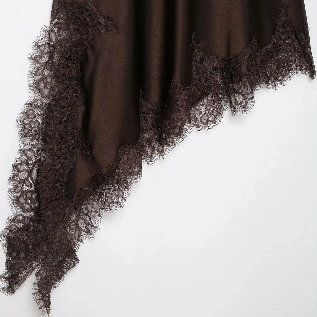 AMAIA LACE SATIN DRESS