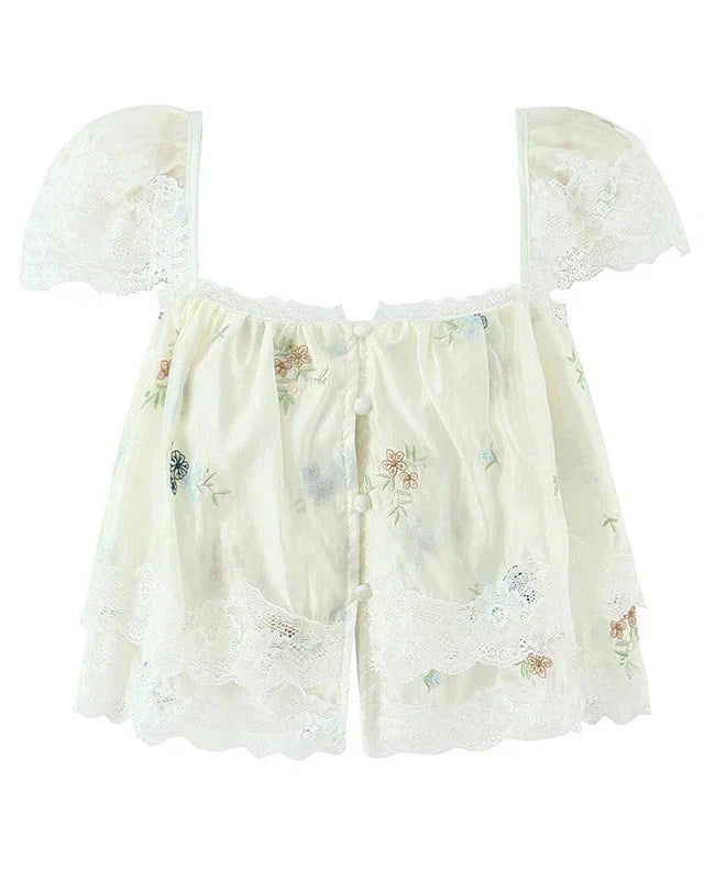 EMERY CO-ORD FLORAL LACE TOP