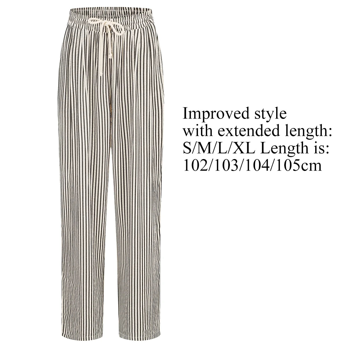 Striped Pants For Women In Summer Loose Slim Casual Wide Leg Straight Leg Long Pants
