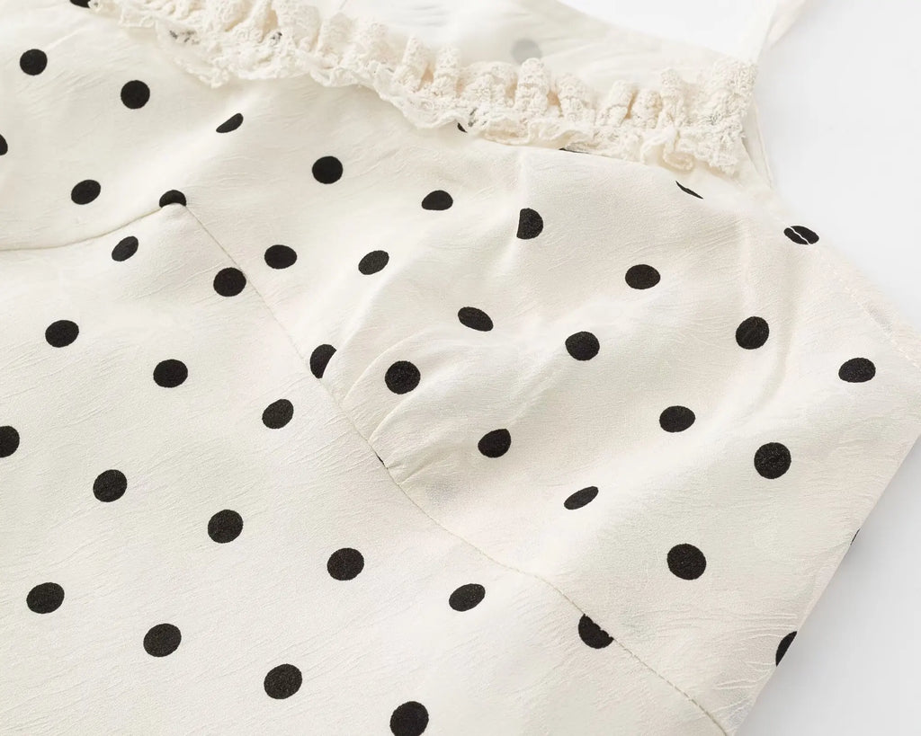 ADELISIA POLKA DOT RUFFLE DRESS