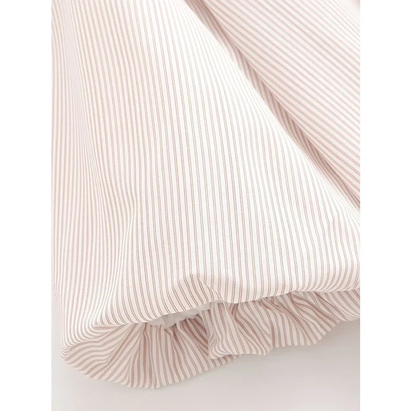 YENKYE 2026 Women Bow Tie Neck Striped Blouse Puff Sleeve Button Down Shirt Vintage Office Wear