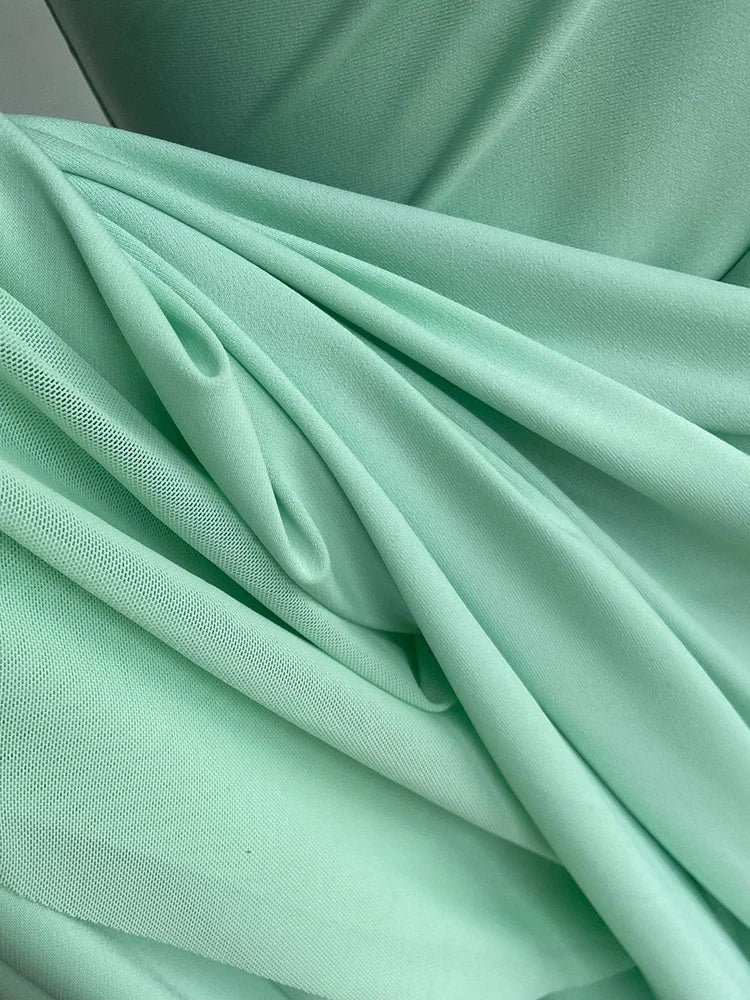 New Sexy O Neck Folds A-line Long Dress Women Short Sleeves Ruched Draped Dresses Elegant Evening Party Gowns