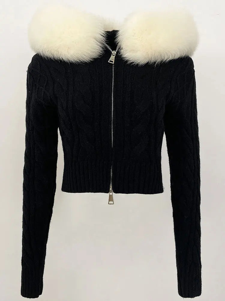 VIOLET FUR CARDIGAN