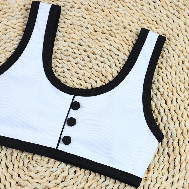 Woman Swimwear 2024 High Waist Bikinis Shorts Women's Swimsuit Luxury Ribbed Two-piece Bathing Suits Summer Bikini Set Swim Suit