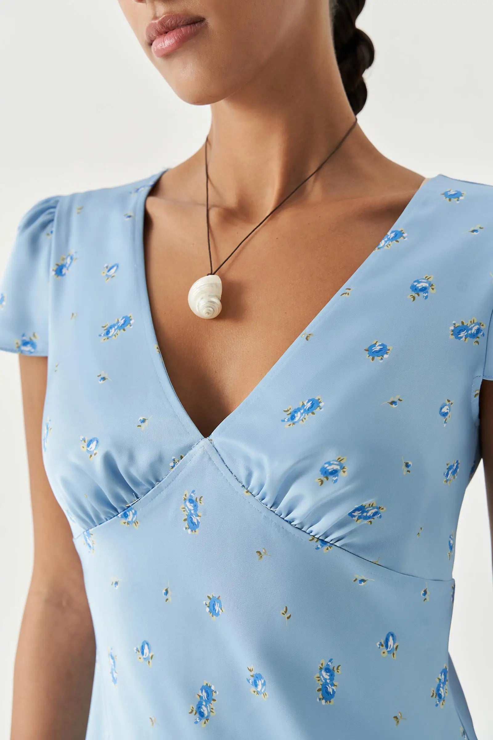 Tuularose Floral Print Long Dress Women's Sexy V Neck Short Sleeve High Waist Dress Female Fashion Casual Vacation Slim Dresses