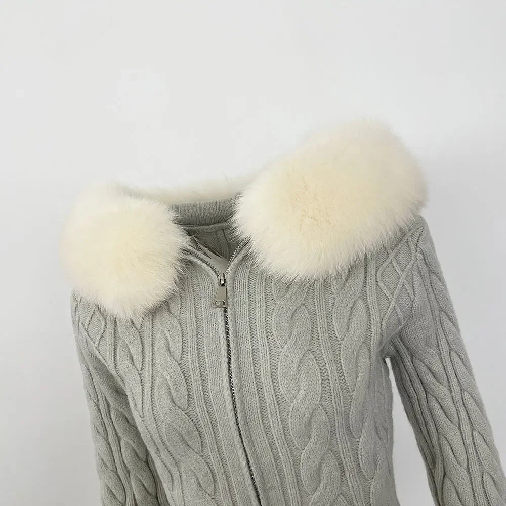 VIOLET FUR CARDIGAN