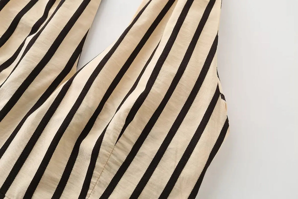 ARA STRIPED MIDI DRESS