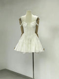 TWOTWINSTYLE Solid Spliced Embroidery Sweet Dresses for Women Square Neck Sleeveless High Waist Patchwork Strap Dress Female New