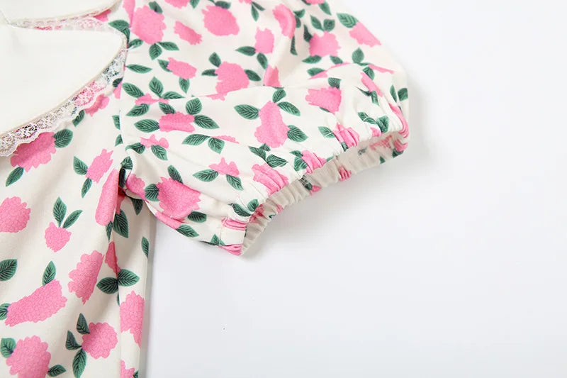 Tornova Flower Print Puff Sleeve Dress Women's Lapel Sexy Slim Mini French Dress Elegant Contrast Party Dress Female Fashion