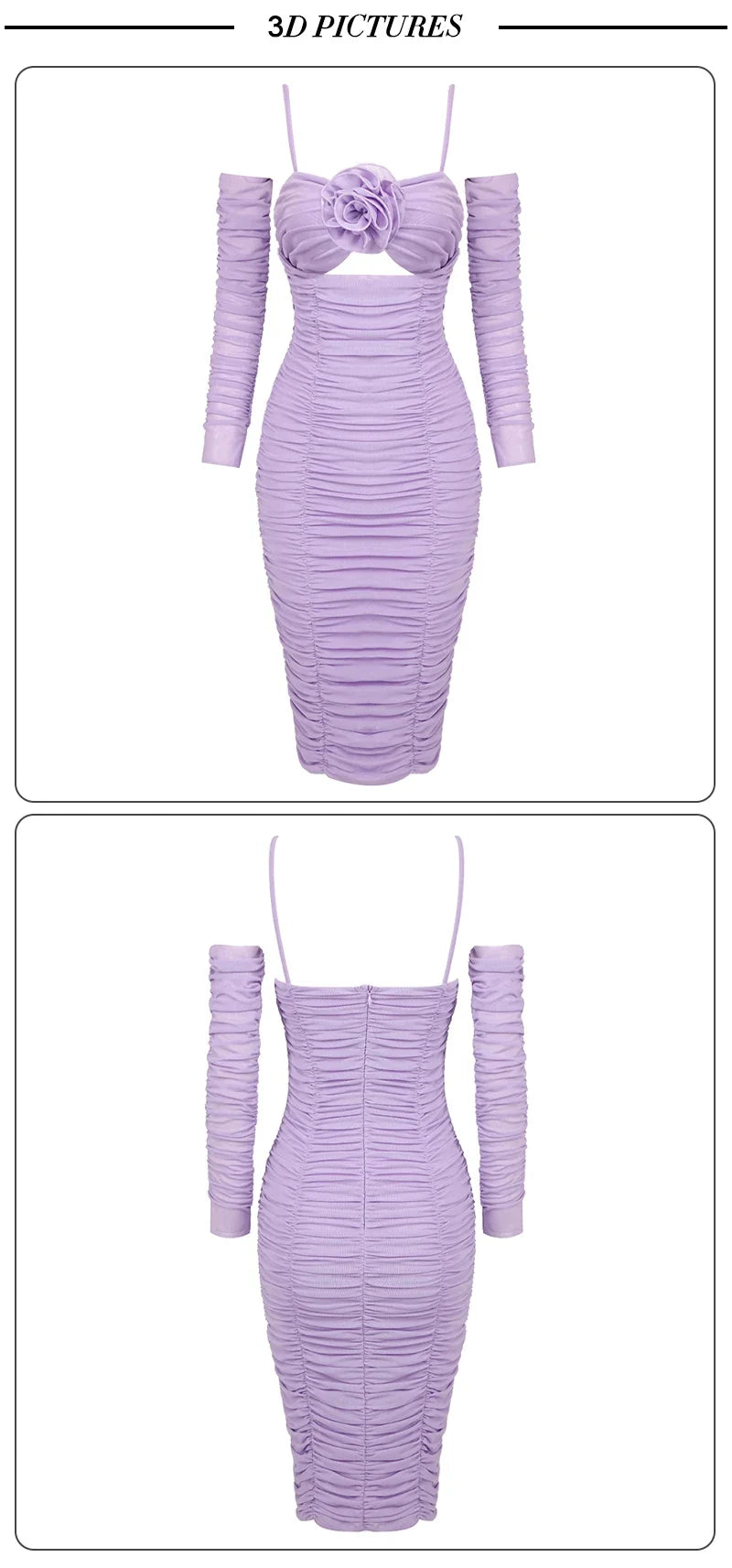 MESH DRAPED MIDI DRESS