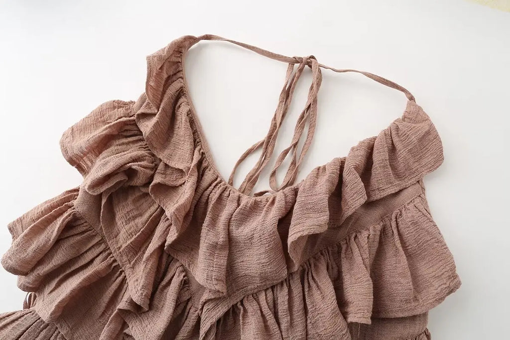 ZONARI RUFFLE MINI DRESS