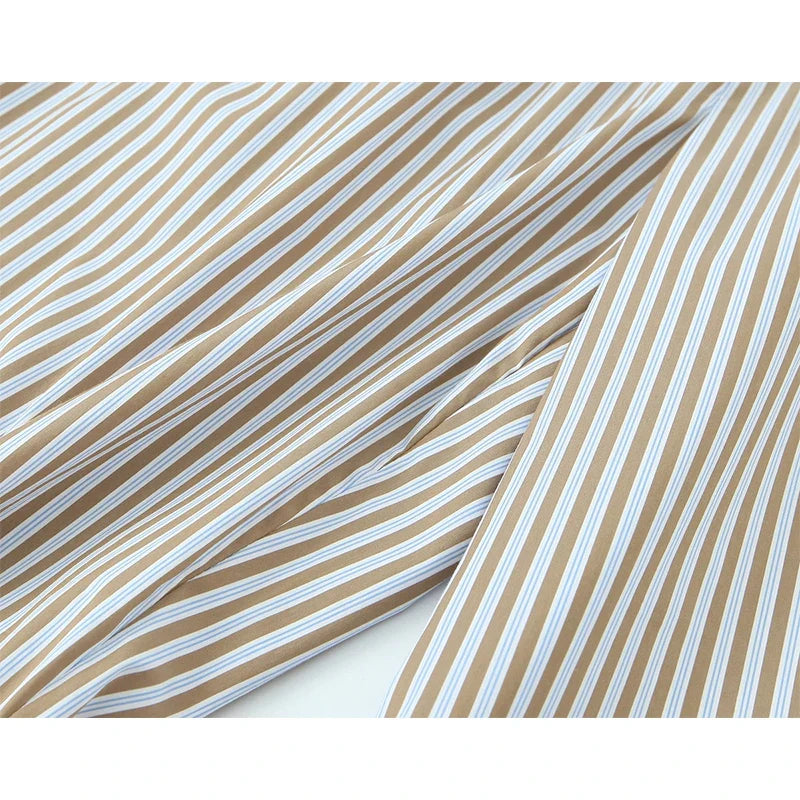 YENKYE Europe And America Striped Wide Leg Pants Women Vintage Elastic High Waist Casual Summer Trousers Female pantalones