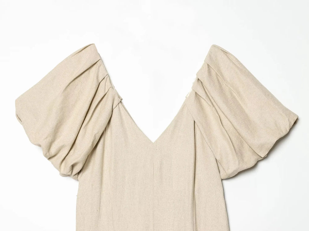 MIRELA PUFF SLEEVE MIDI DRESS