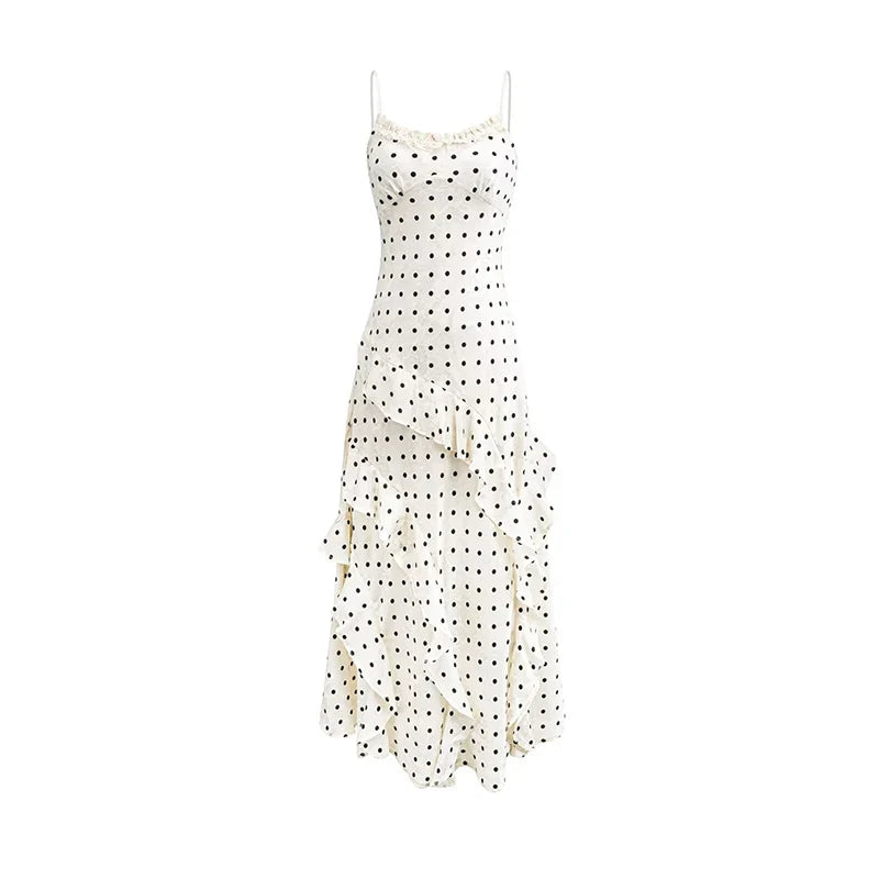 ADELISIA POLKA DOT RUFFLE DRESS