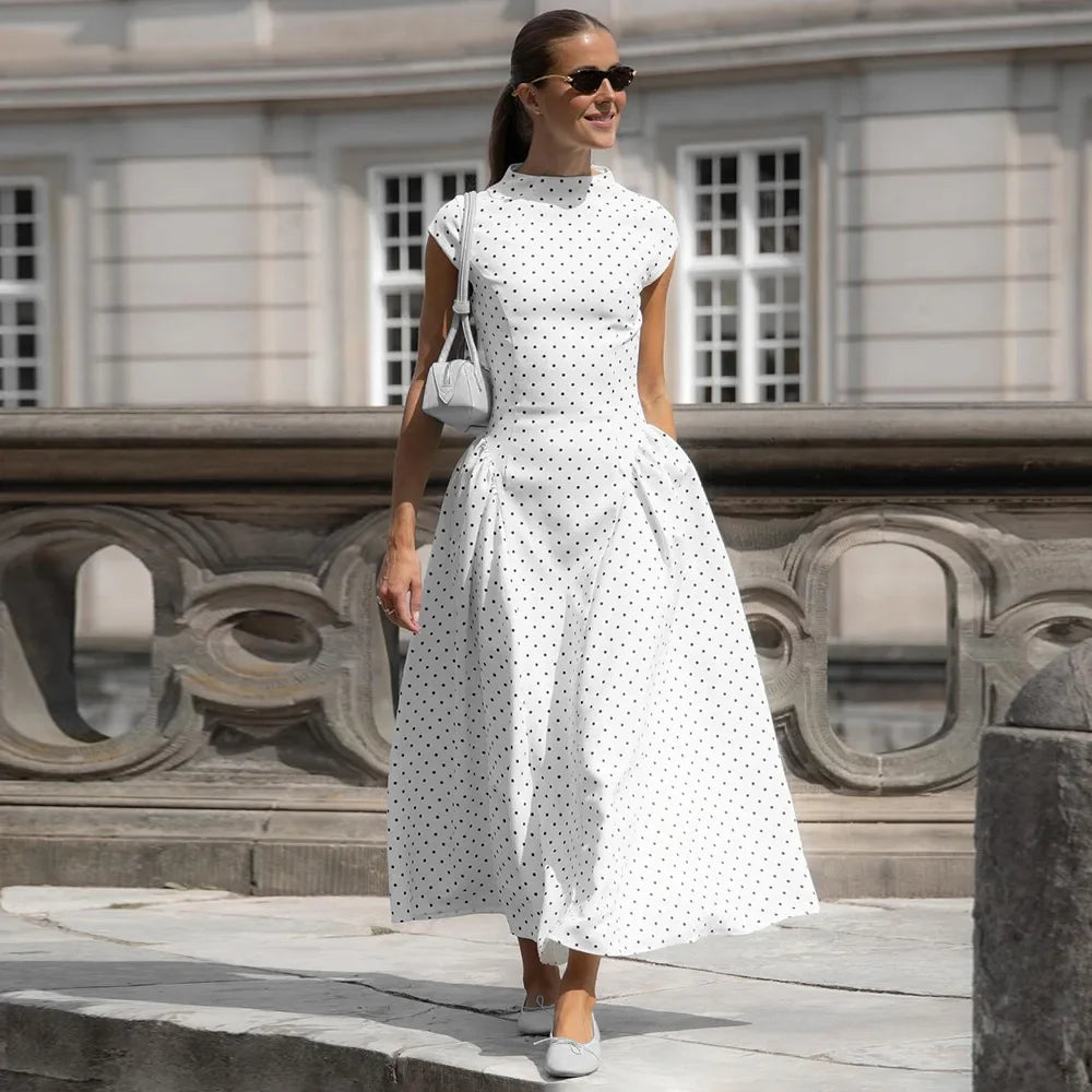 RAIA POLKA DOT MAXI DRESS