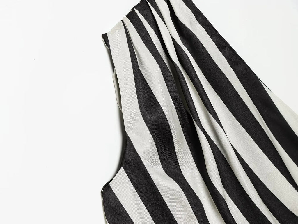 VENI STRIPED ONE SHOULDER BLOUSE