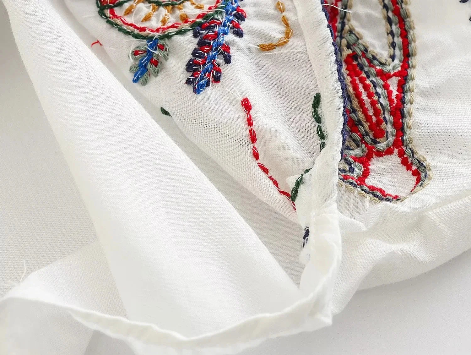 Foridol Marine Organism Embroidery Batwing Sleeve Summer Spring Maxi Skirt Set Cotton White Tassle Dress Set Outfits Button Suit