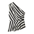 VENI STRIPED ONE SHOULDER BLOUSE