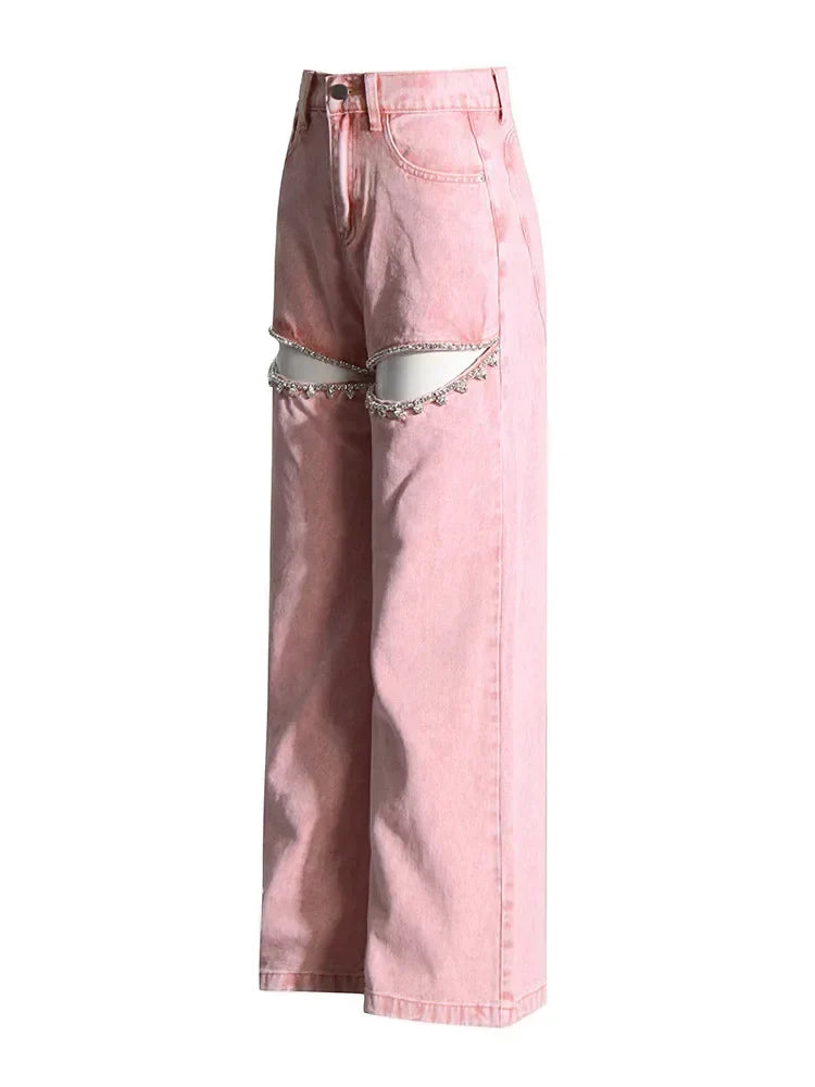 SINDI CUT OUT CRYSTAL JEANS