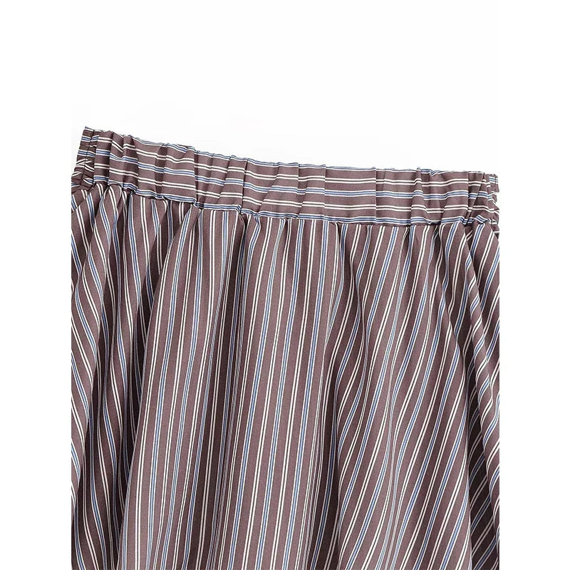 YENKYE New 2026 Striped Shorts Women High Waist With Belt A Line Casual Summer Skort For Daily Office