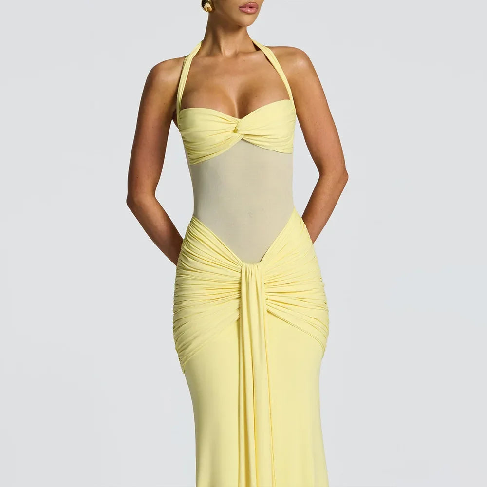 RUCHED MAXI DRESS