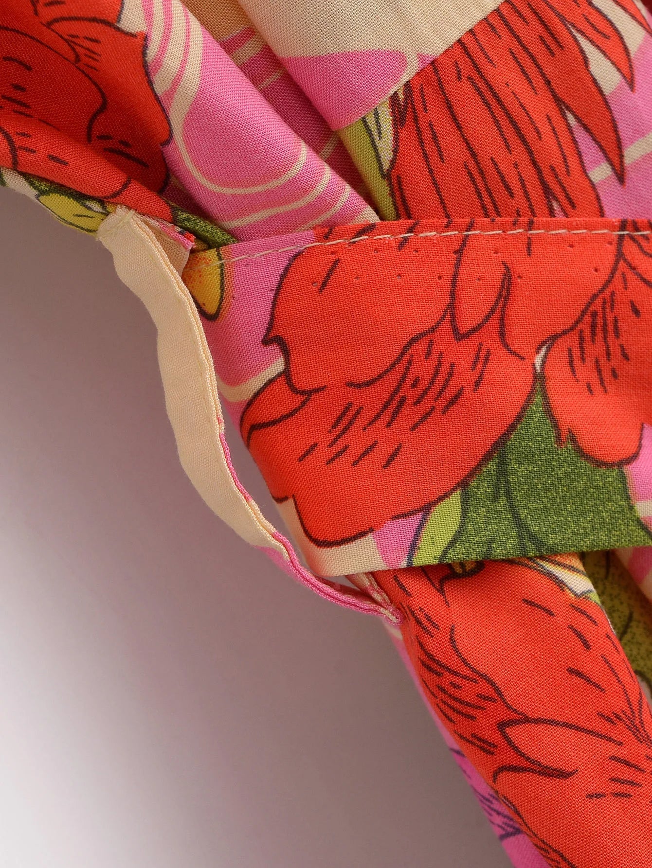 2024 BOHO Orange Flower Bird Print Long Kimono Shirt Ethnic Lacing up Sashes Midi Long Holiday Cardigan Robe Loose Blouse Tops