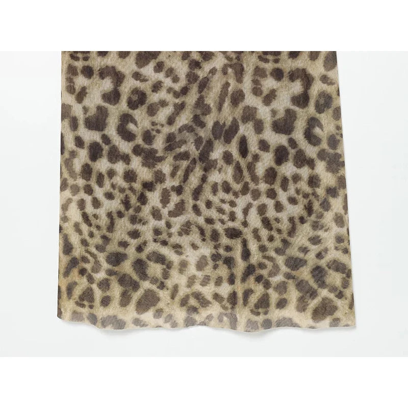 VANA LEOPARD MESH DRESS