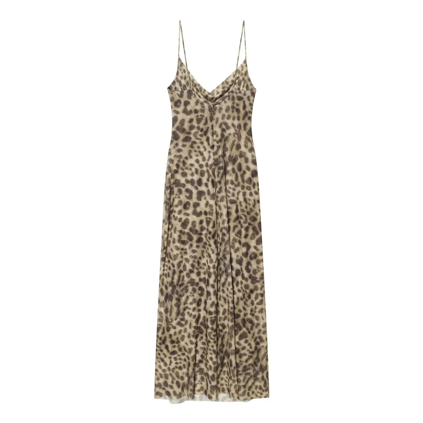 VANA LEOPARD MESH DRESS
