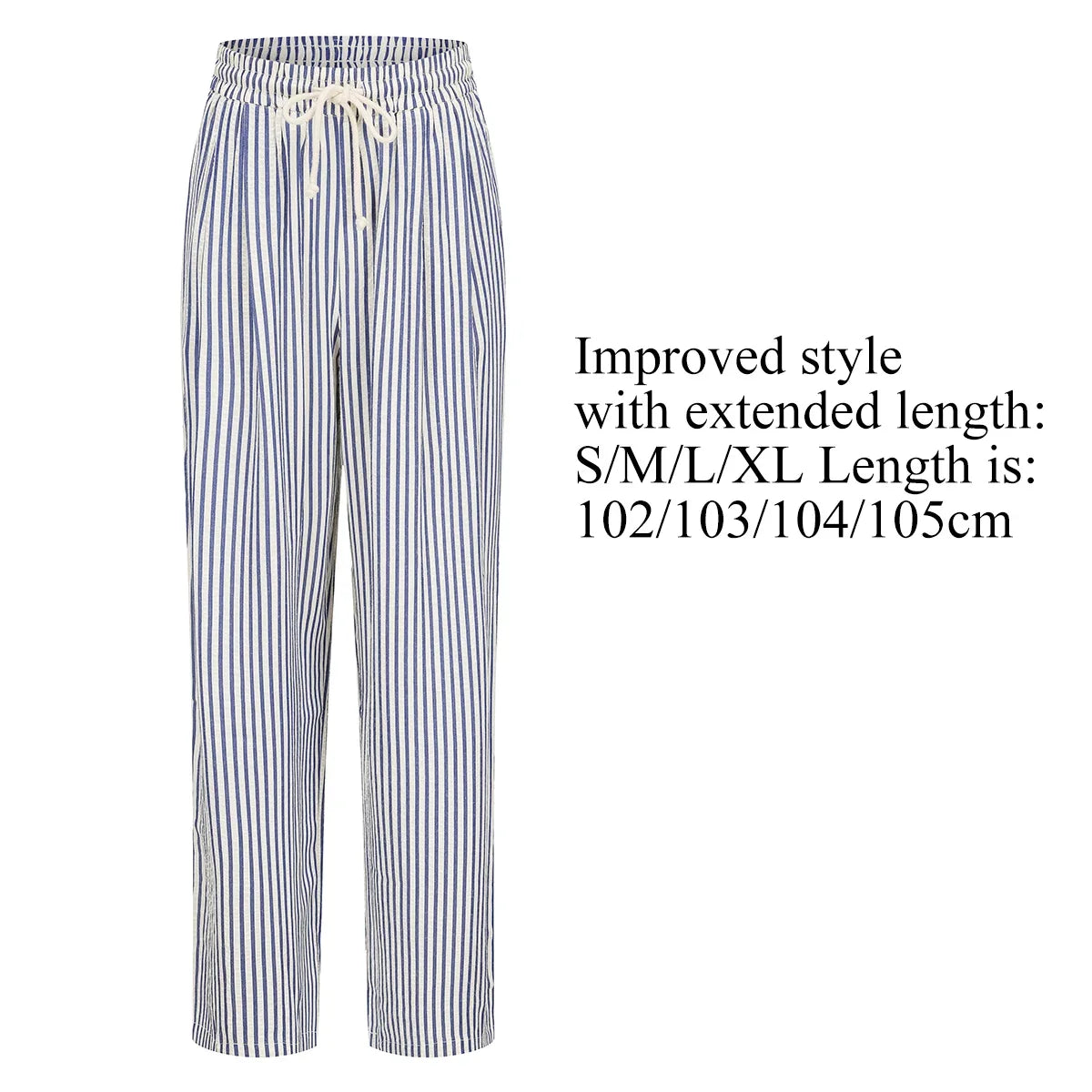 Striped Pants For Women In Summer Loose Slim Casual Wide Leg Straight Leg Long Pants