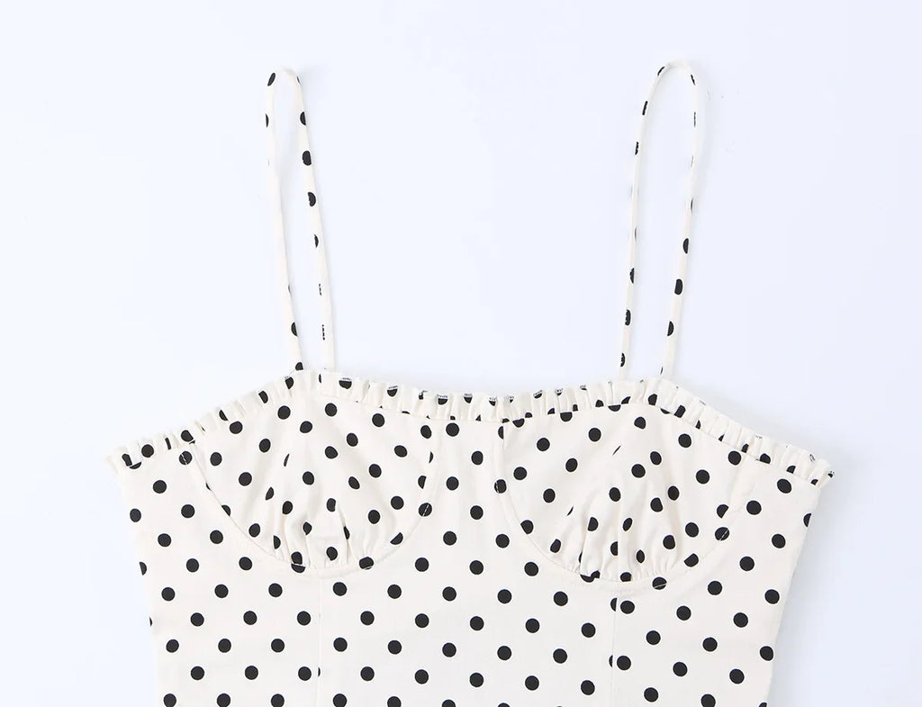 VOILA POLKA DOT MIDI DRESS