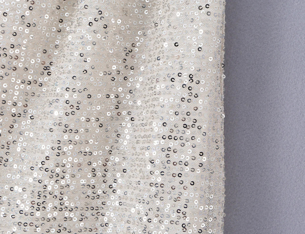 2026 Summer Women White Spliced Silver Sequins Mini Skirt Package Hips 2 Layers Rope Hem Short Skirts Femme Bottom