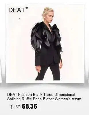 DEAT Fashion Women's Blazer New Fashion Notched Lace Patchwork Long Sleeve Contrast Suit Jackets Female Spring 2025 17A1298