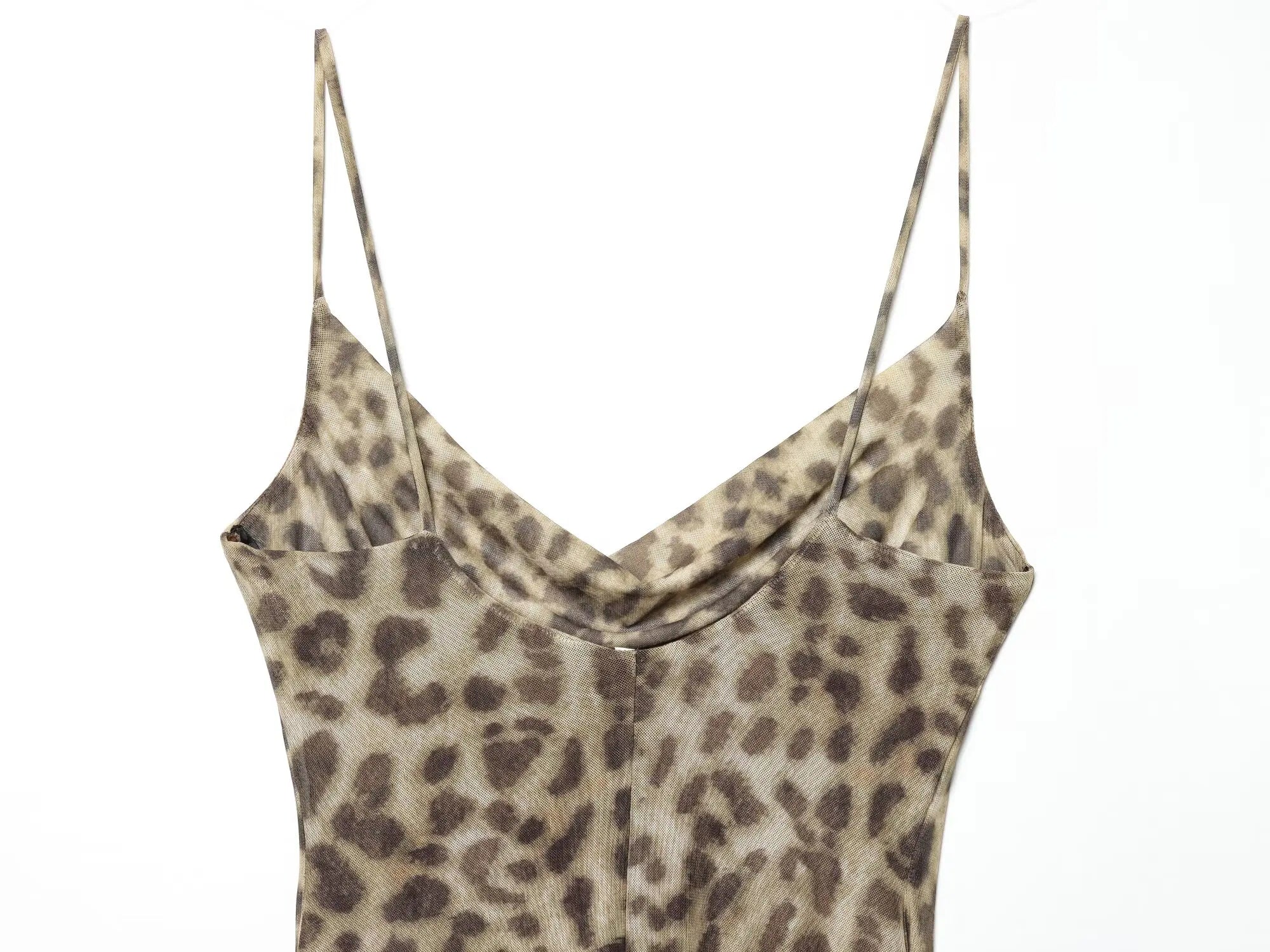 VANA LEOPARD MESH DRESS